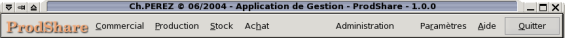 Menu des modules